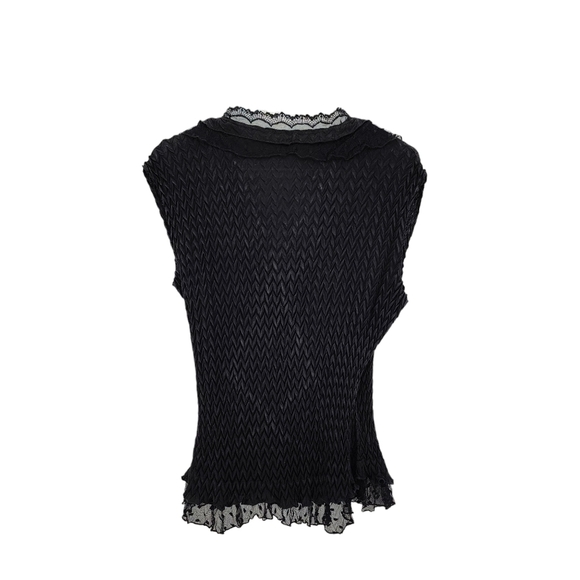 Komarov Women's Poly Textured Ruffles Wrap Style Top - L - Picture 5 of 6